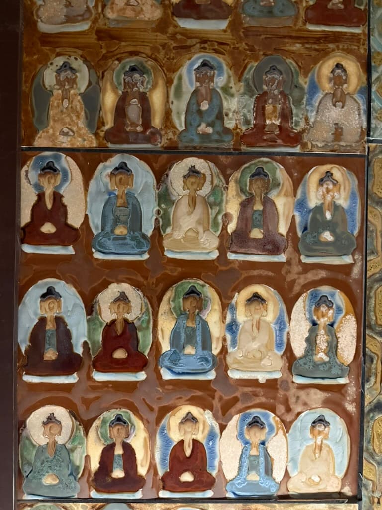 Buddhist ceramic tile wall art, Nanchang